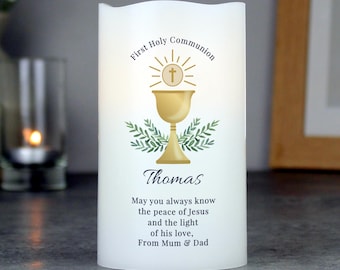 Vela LED personalizada para Primera Comunión