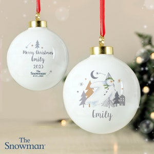 SNOWMAN Christmas Tree Bauble Personalised gift will look great on any Christmas tree!