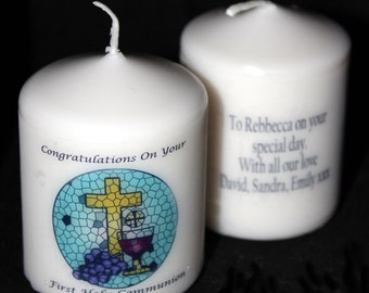 Eerste Heilige Communie Kaars Gepersonaliseerde Gift Keepsake