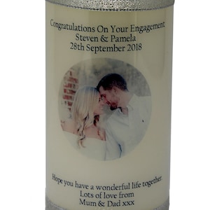 Engagement Photo Candle card Keepsake Personalised Gift  by Cellini candles