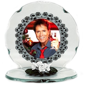 Cliff Christmas Photo Cut Glass Plaque ideal gift by Cellini Plaques