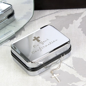 Bevestiging Sterling zilveren kruisketting in presentatiedoos
