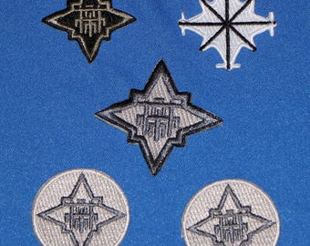 Parches termoadhesivos con escudos de uniformes de defensa de Hundr3d L1ne (¡NUEVO!)