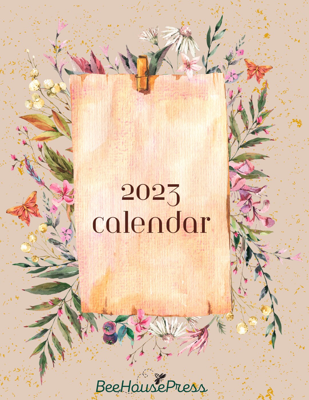 Cottage Core Calendar 2023 Cottagecore Calendar Home Office Etsy