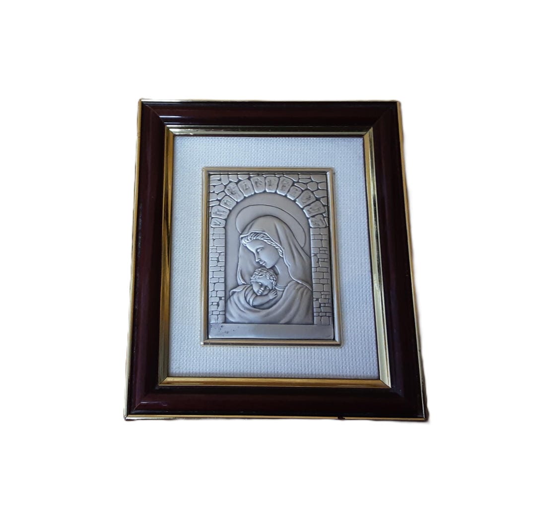 Vintage Madonna and Child Sterling Silver Framed Relief - Creazione ...