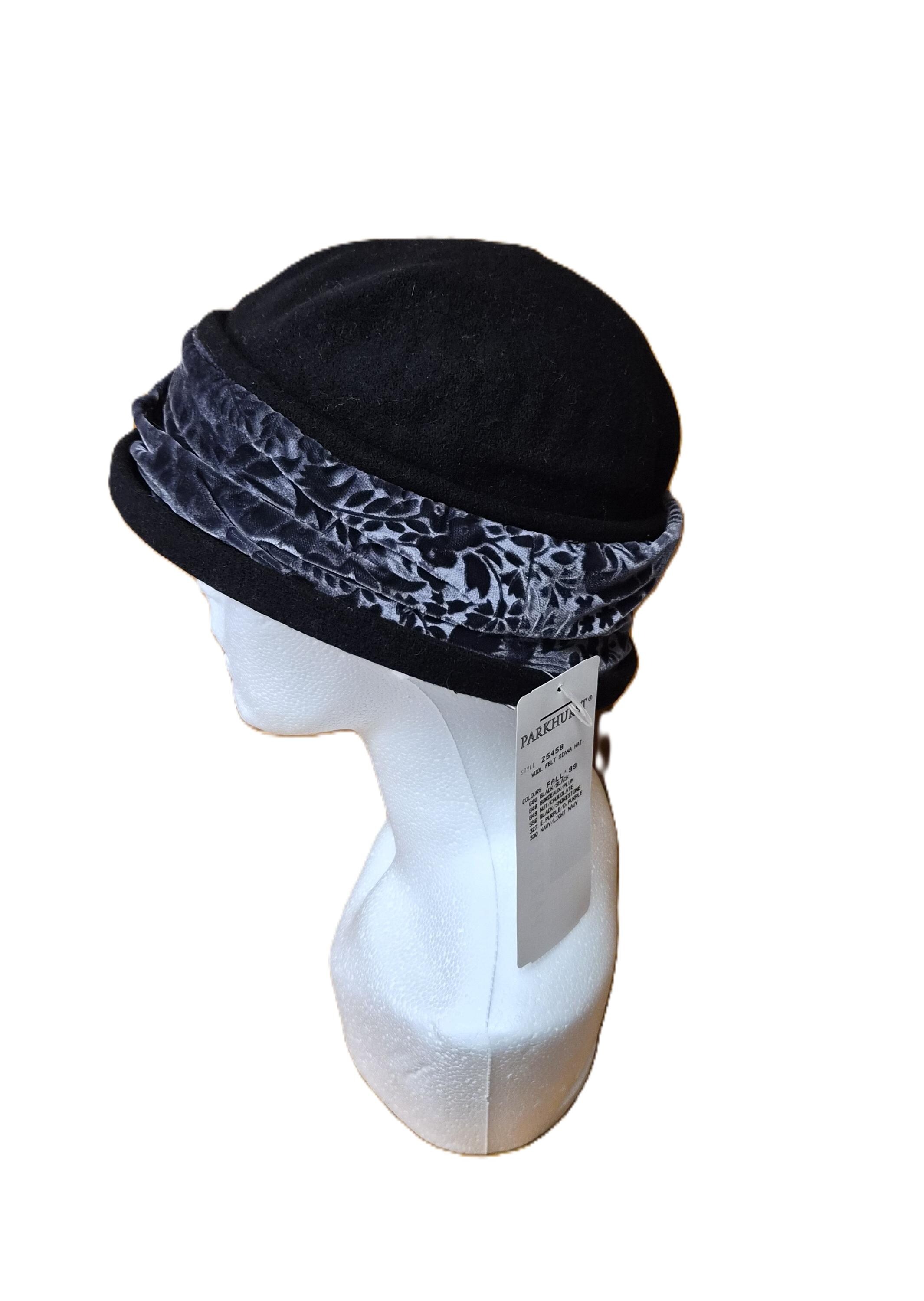 Vintage Parkhurst Canada Wool Cloche Hat Black Smokestone  display picture 1