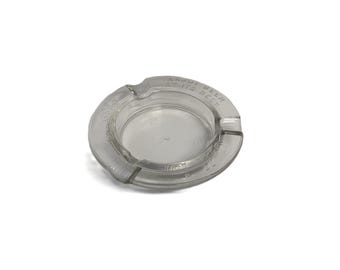 Vintage MCM 1950s-60s Call for Castle Beer Clear Glass Ashtray Embossed Letters