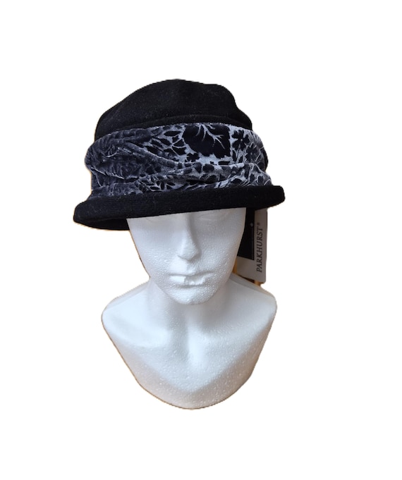 Vintage Parkhurst Canada Wool Cloche Hat Black Smokestone  display picture 1