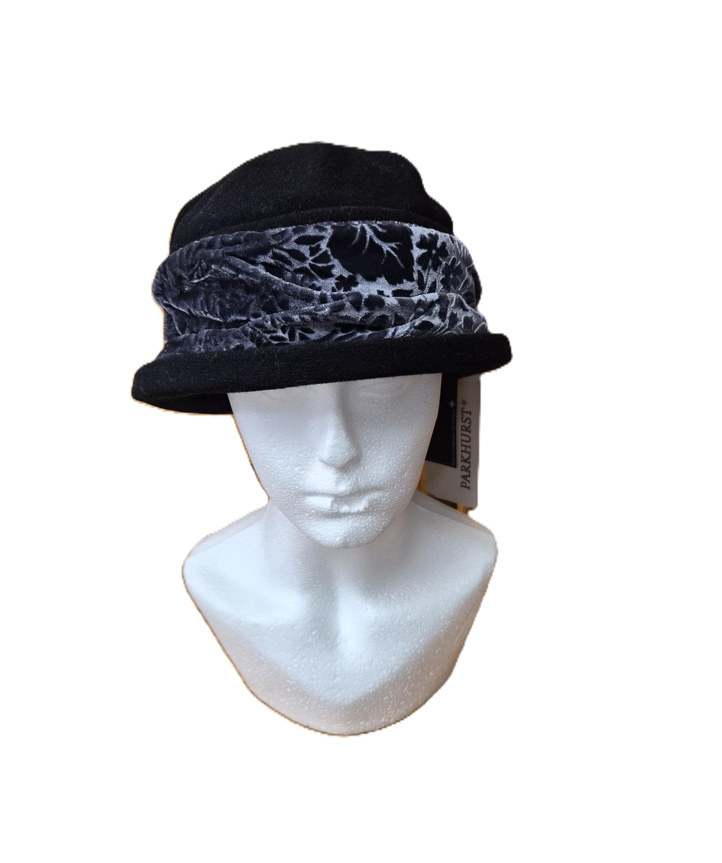VTG 90’s Parkhurst Canada  Black Wool Beret Hat Parkhurst Classic Wool Beret :: BeauChapeau Hat Shop main image 3