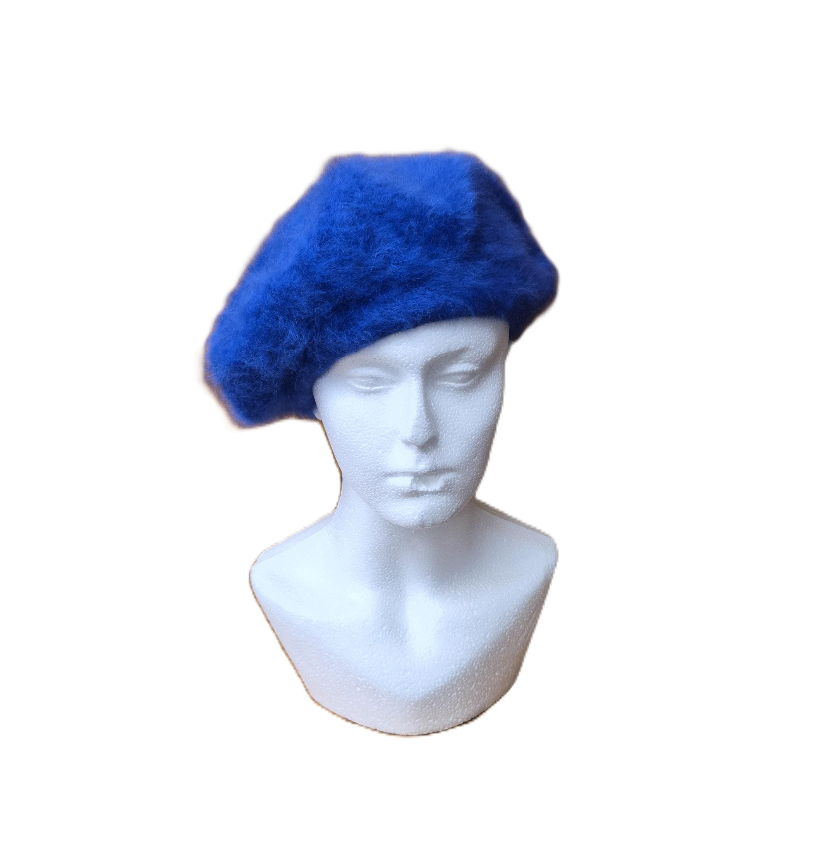 Vintage Melusine Sonderklasse Cobalt Blue Fuzzy Angora Blend Beret Hat Mod Style Blue Angora Beret - Etsy main image 3