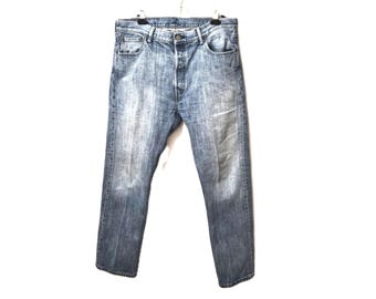 Levi's 501 Jeans 36x30 Blue Wash Light Fade Mexico Made Knopfleiste 100% Baumwolle