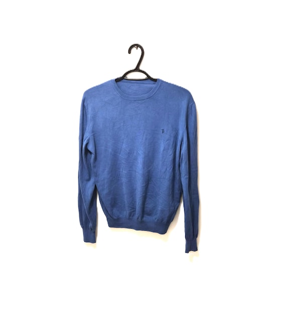 Trussardi, Y2K Trussardi Pullover – Cotton - Size S Logo Crewneck Italy Designer
