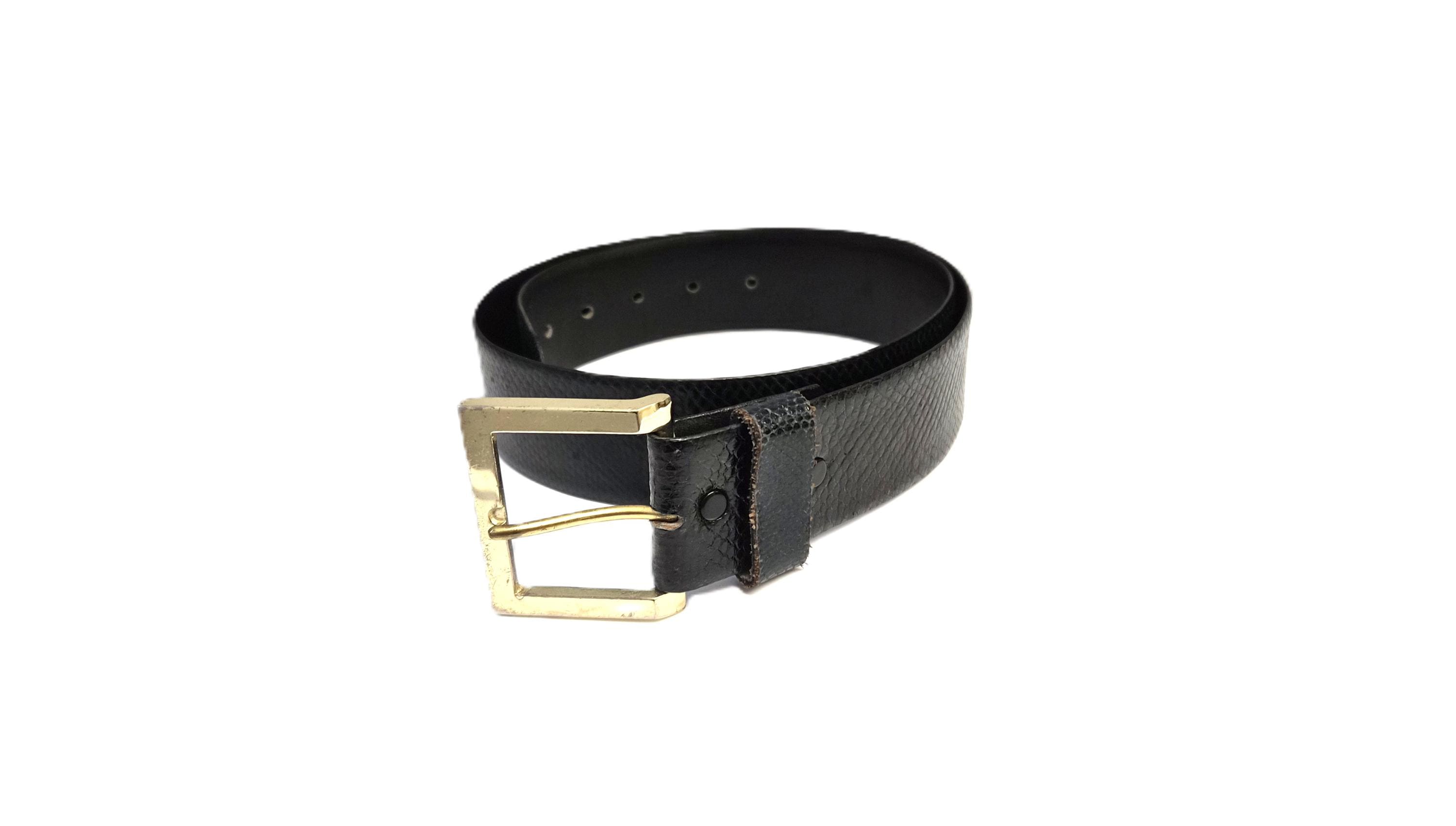 Saks Fifth Avenue Metallic Textured Leather Belt Silver Buckle Size L (33\