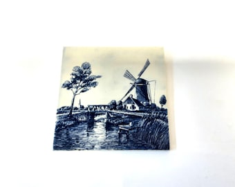 デルフト タイル、デルフト ブラウ、オランダ製、風車、選択 - Etsy 日本