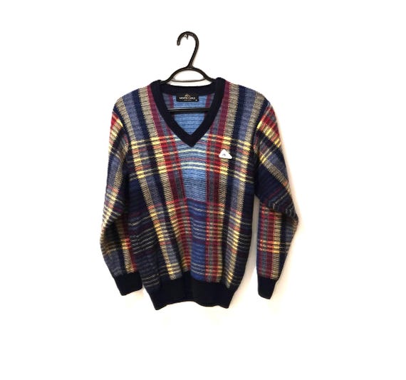 Vintage Monte Carlo Lambswool V-neck Sweater – Plaid – Woolmark