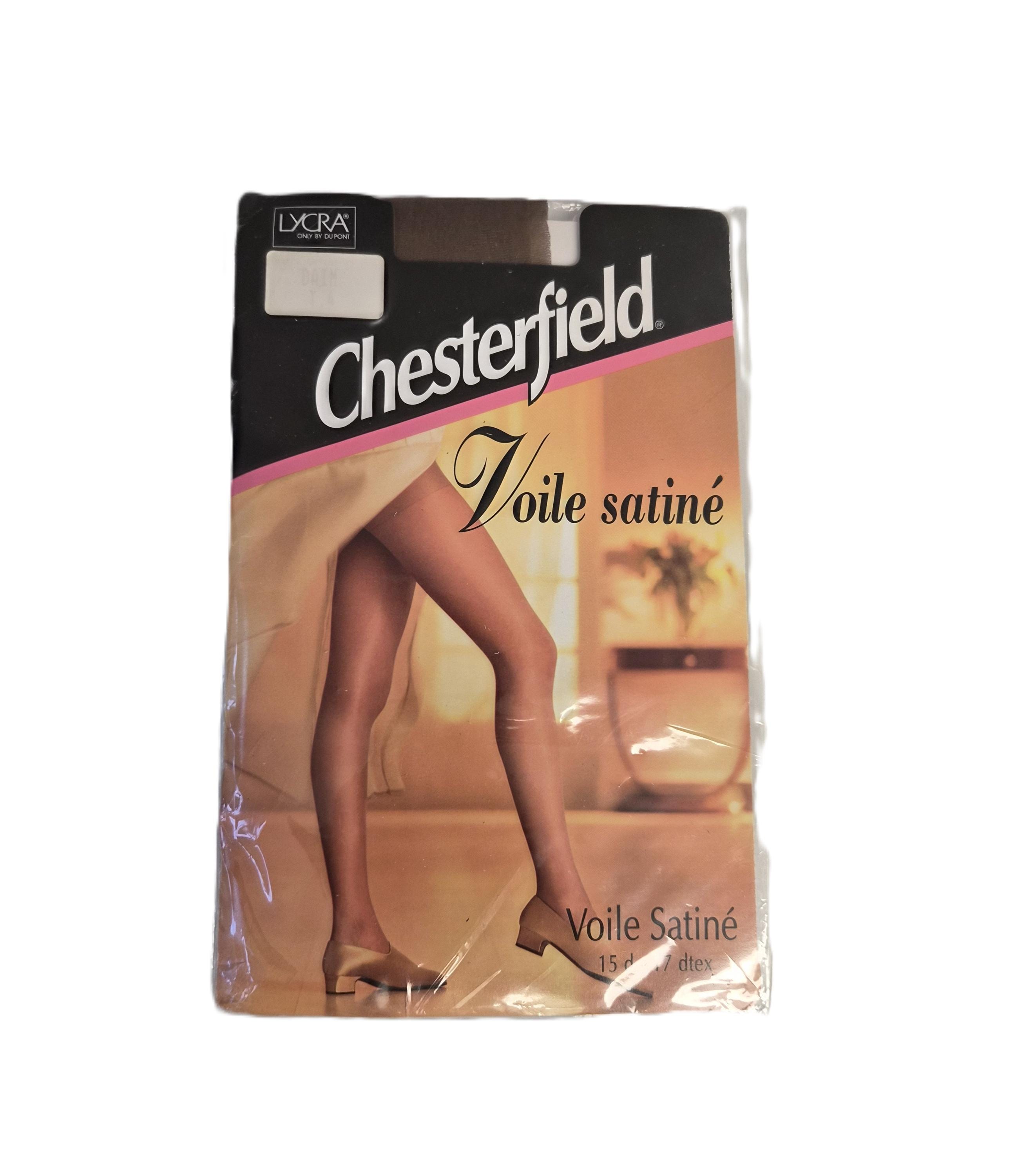 Bas Chesterfield Taille 1 Vintage - Voile Satiné Noir 90% Polyamide, Fabriqué En France, Neuf