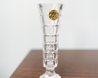 Vintage French Cristal D’Arques Soliflor Crystal Bud Vase - 24% Lead Crystal - Boho Crystal Clear Glass Living Room Tabletop Decoration