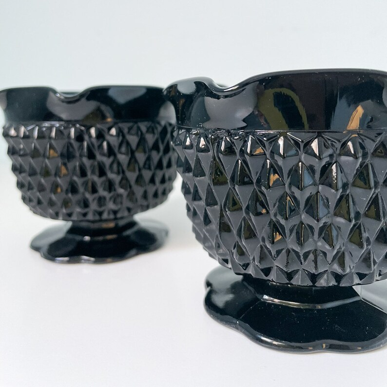 Vintage Black Tiara Cameo Indiana Glass Candle Holders Set of Etsy
