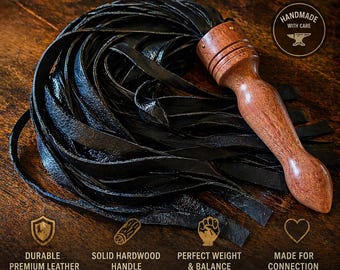 Látigo artesanal con mango de madera dura / Herramienta de impacto artesanal / Ergonómico / Colección Sacred Grain