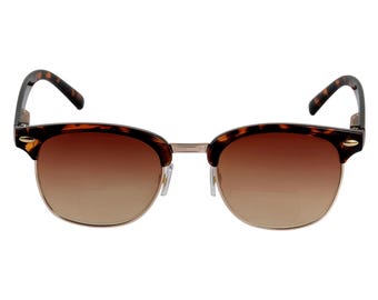 Classic “The Executive” Semi-Rimless Bifocal Reading Sunglasses - Hard Case Included