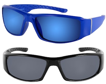 2 Pair of “The Diesel” Lightweight Extra Large Polarized Sunglasses for Men with Wide Heads