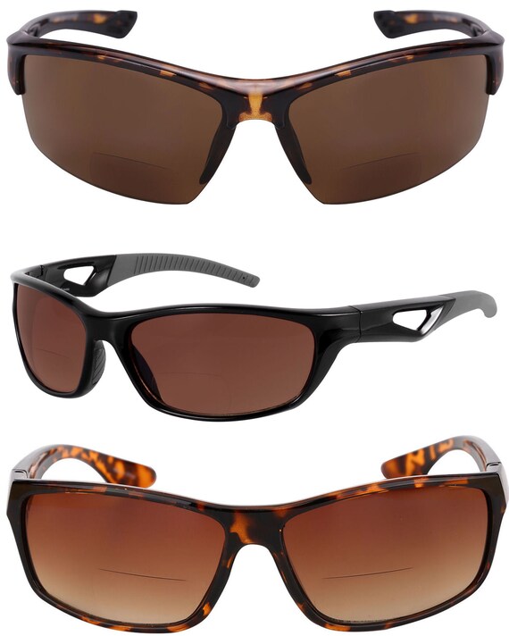 HD Amber Anti Glare Lens Inner Bifocal Sun Reader Sunglasses For Men And Women E