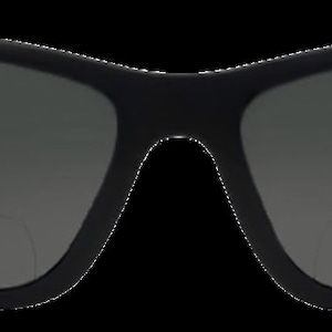 May include: Black wraparound sunglasses with a sporty design.