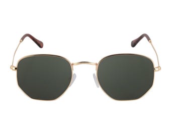 Hexagon Reading Sunglasses – Unisex Full Lens (no bifocal) UV400 Outdoor Readers with Retro Frame Design