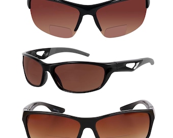 3 "The Elites", onze bestverkochte uniseks sport/casual bifocale leeszonnebrillen met HD-lenzen - 3 microvezeletuis inbegrepen