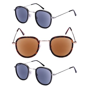 3 pary okularów przeciwsłonecznych do czytania „The Esteemed” z okrągłą oprawką i pełnymi soczewkami (bez okularów dwuogniskowych)