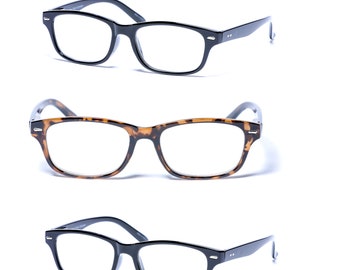 3 Pair of "The Intellect" Unisex Lightweight Trendy Reading Glasses with Spring Hinges