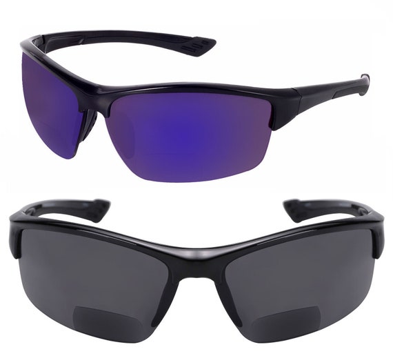2 Pair of the Skillful Semi Rimless Sport Wrap Bifocal Sunglasses