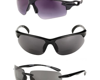 Lightweight “The Allstars” 3 Pair of Our Most Popular Bifocal Sport Wrap Unisex Sunglasses