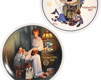 Edwin M Knowles Norman Rockwell mother’s day plates