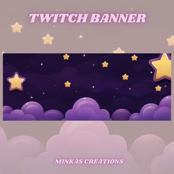 Twitch Profile Banner Moon and Stars Astrology Theme Zodiac 