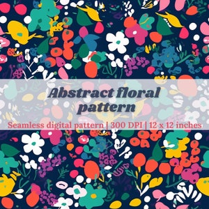 Ditsy Abstract Floral Seamless Pattern, Ditsy Floral for Digital Paper, Digital Download, Fabric, Scrapbooking & Commercial Use