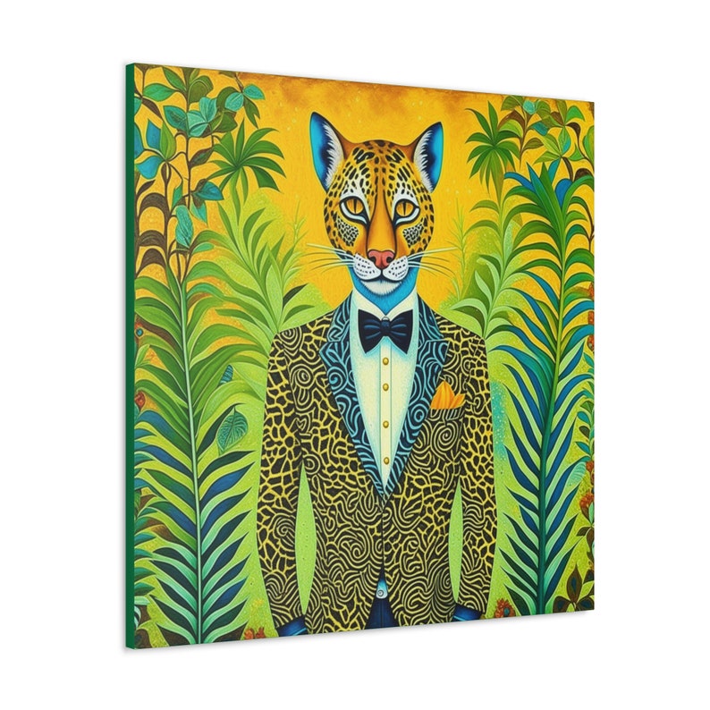 Cheetah Art, Big Cat Art, Jungle Decor, Quirky Art, Kitschy, Boho Cat