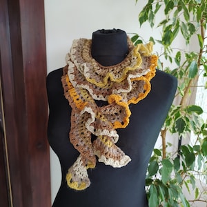 Ruffle scarf boa scarf crochet