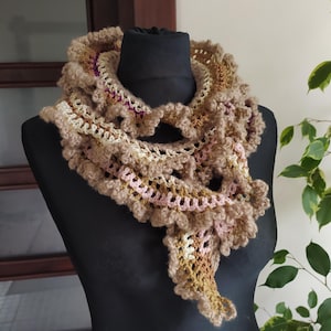Boa scarf ruffle scarf crochet