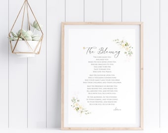 The Blessing Song Lyrics Print | INSTANT DOWNLOAD | Flower Bible Verse | Printable Wall Art | Bible Verse Art | Christian Farmhouse