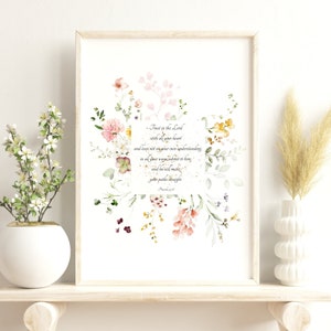 Trust In The Lord Printable Wall Decor | Proverbs 3:5-6 | Christian Art | Wall Art | Bible Verse Printable Download | Digital Download
