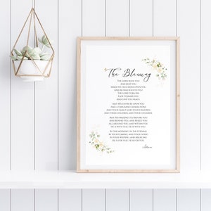 The Blessing Song Lyrics Print | INSTANT DOWNLOAD | Flower Bible Verse | Printable Wall Art | Bible Verse Art | Christian Farmhouse