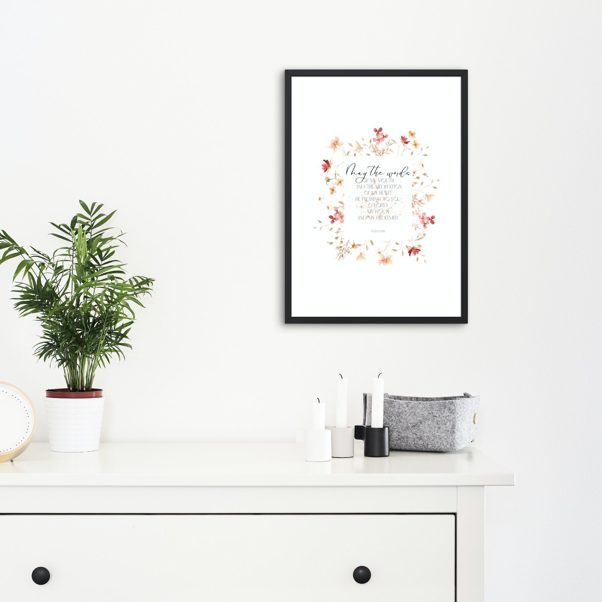 May the Words Print INSTANT DOWNLOAD Flower Bible Verse Printable Wall ...