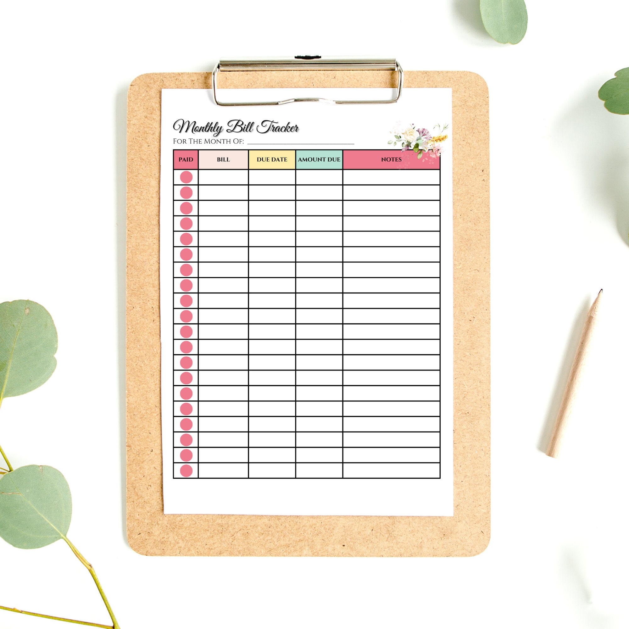 Monthly Bill Tracker - 8.5