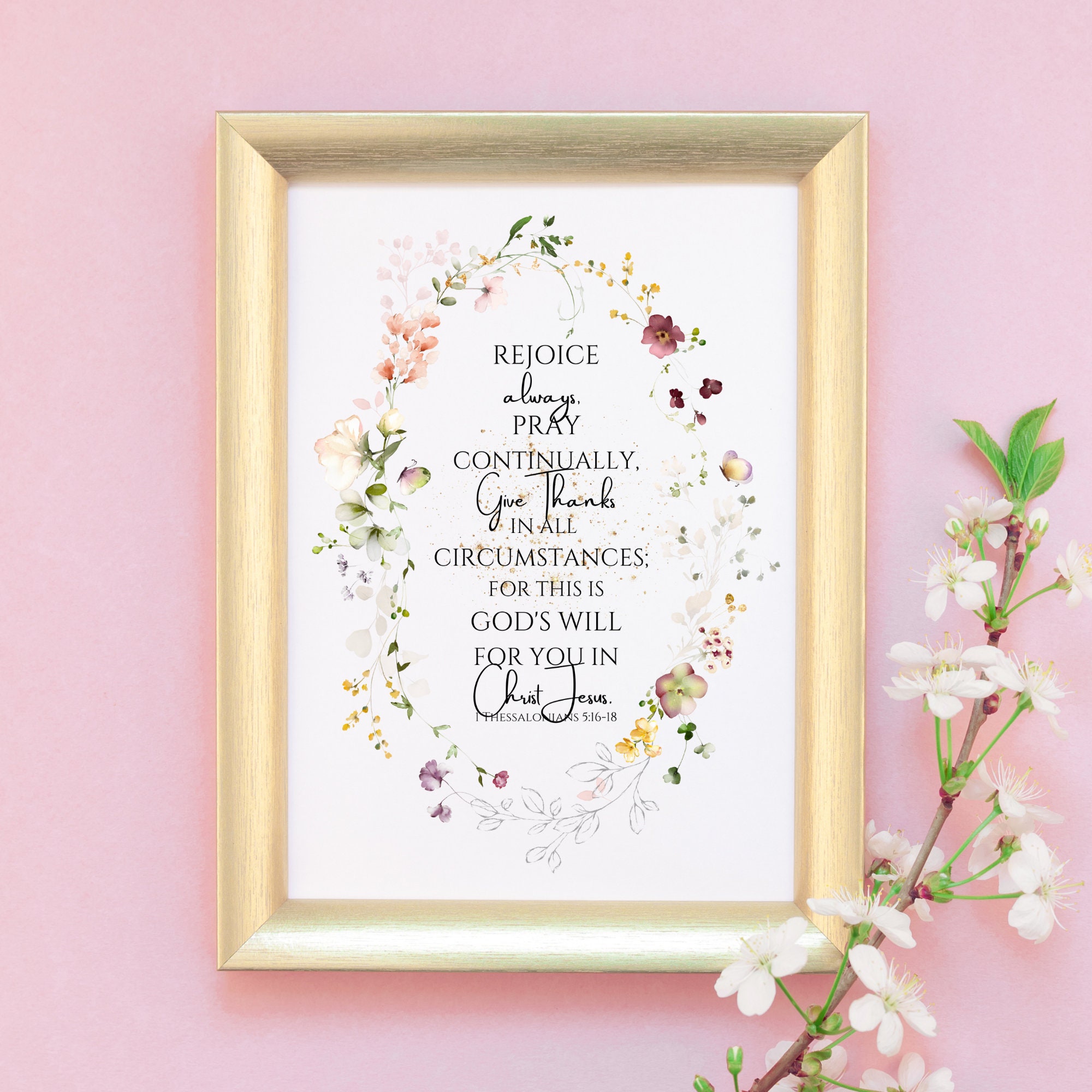 Rejoice Always Printable Wall Decor | 1 Thessalonians 5:16-18 ...