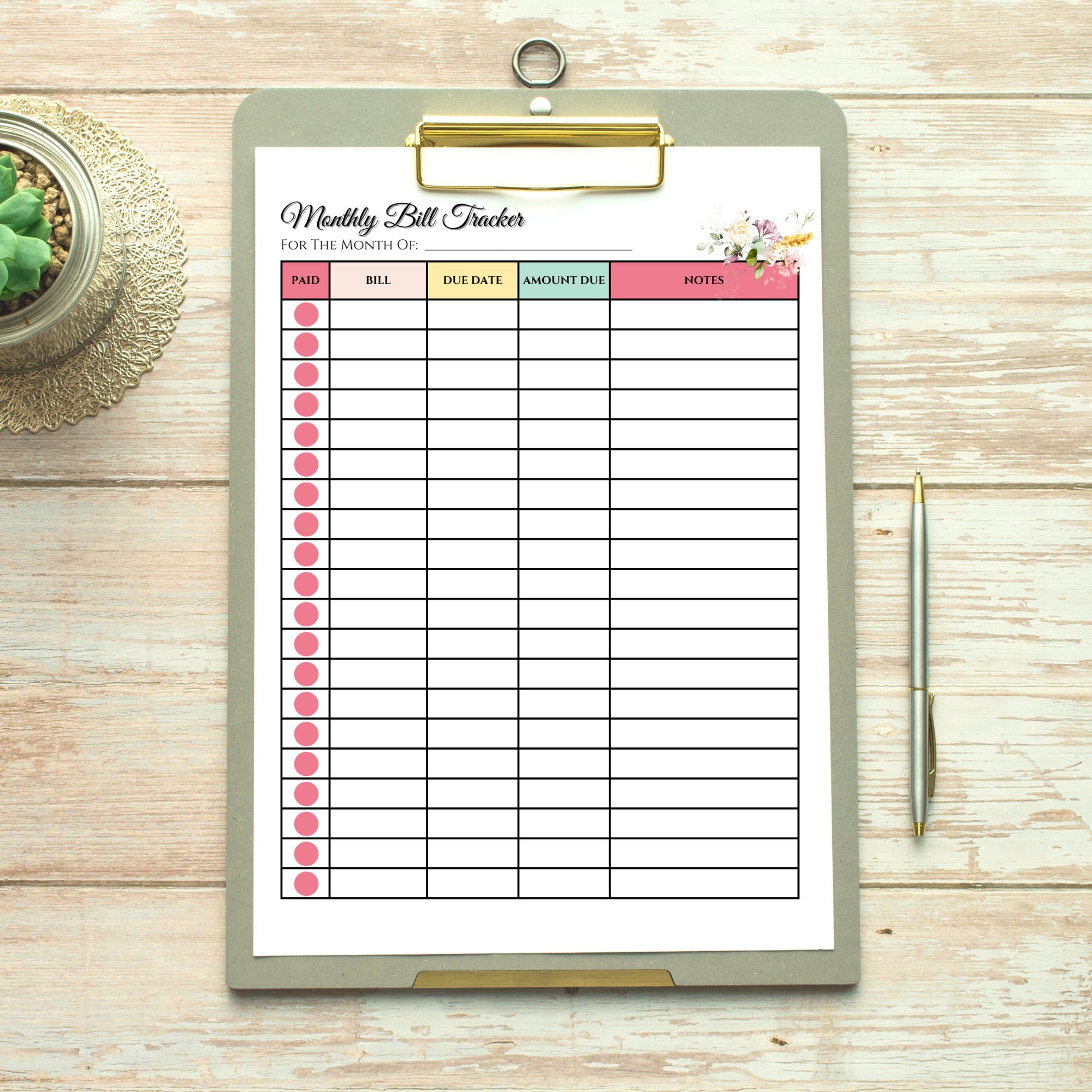 Monthly Bill Tracker - 8.5