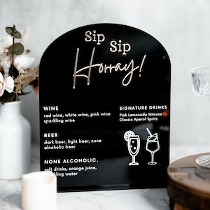 Wedding Arch Bar Sign | Let&#39;s Drink Sign | Custom Acrylic Bar Menu Sign for Wedding | Bar Menu | Bar Menu Wedding | Acrylic Bar Sign