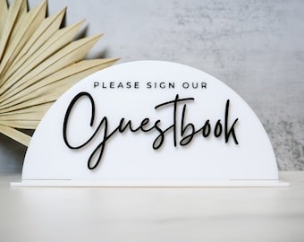 3D Please Sign Our Guestbook Acrylic Wedding Sign, Arch Wedding Guestbook Sign, Acrylic Guestbook Sign, Acrylic Wedding Signage