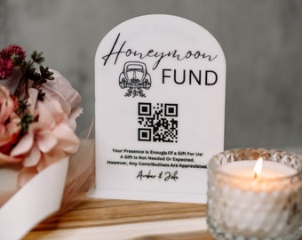 Cartello in acrilico per fondo luna di miele/Cartello per fondo luna di miele/Cartello per fondo luna di miele per matrimonio/Cartello con codice QR per fondo luna di miele