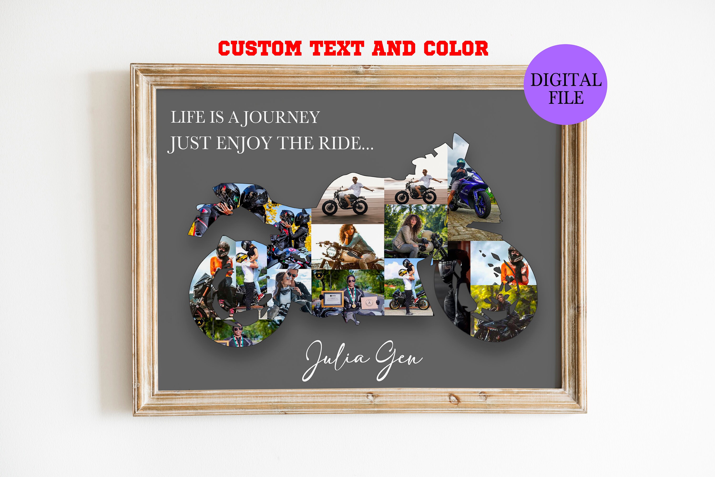Biker Gifts, Personalized Motorbiker Photo Collage gift for him, Motorcycle gifts, Biker, Motorcycle Photo Collage, Motorbike Poster Gift